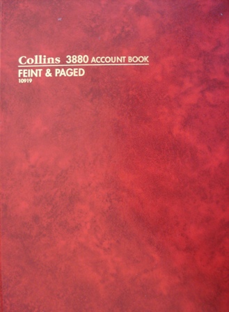 Collins 10919 3880 Feint & Paged Account Book 84 leaf A4 Red